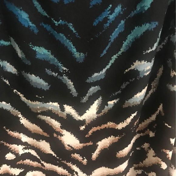 Women’s Plus Size 3x Long Sleeveless Dress Studio One New York Blue Tan White - Picture 3 of 6